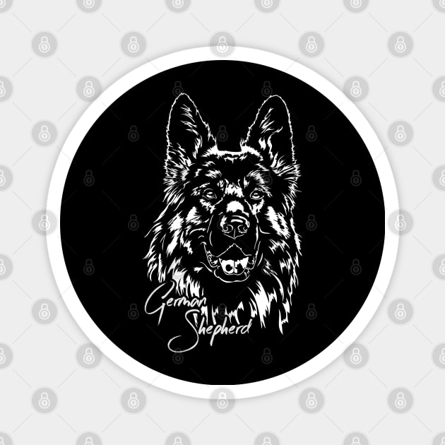 Funny Proud German Shepherd dog portrait Magnet by wilsigns